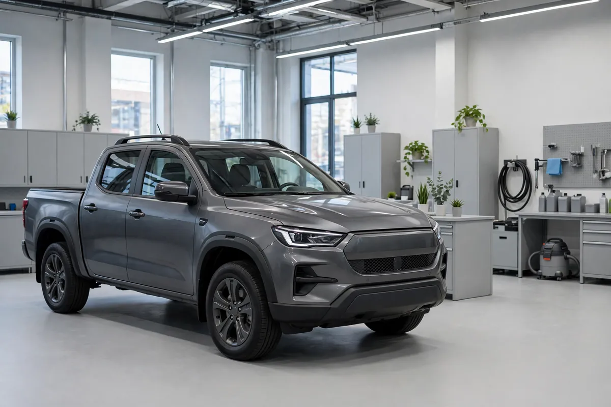 A pickup in the workshop
