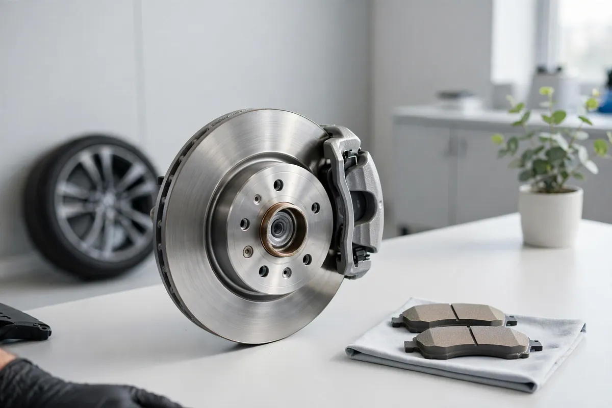 A brake disc and new pads