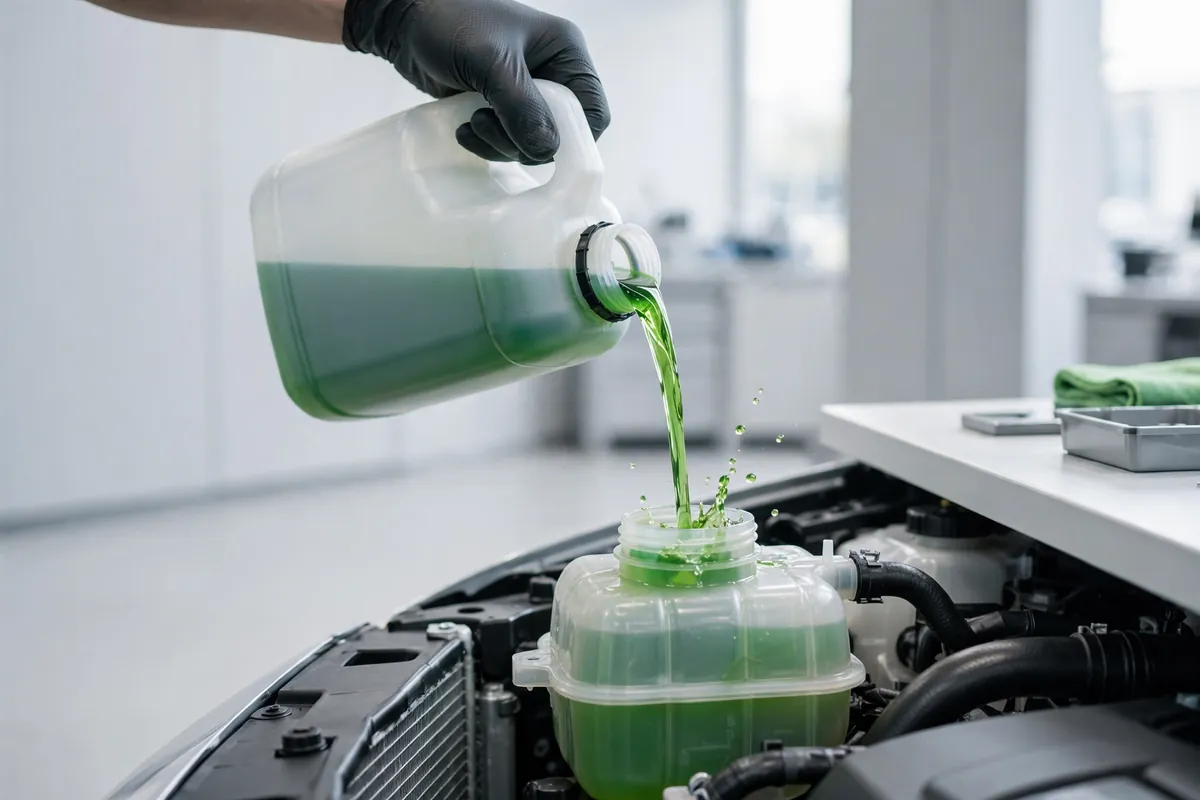 Coolant being added