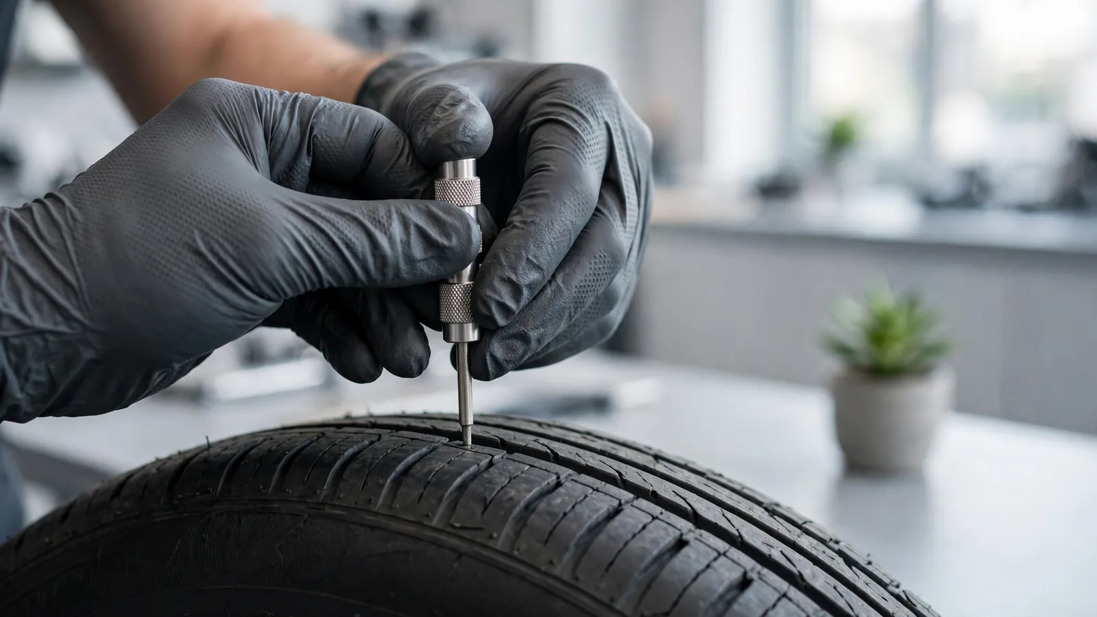 Checking tyre tread depth