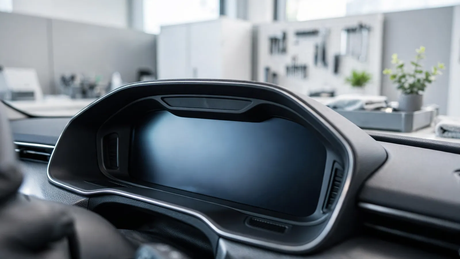 A softly lit instrument cluster